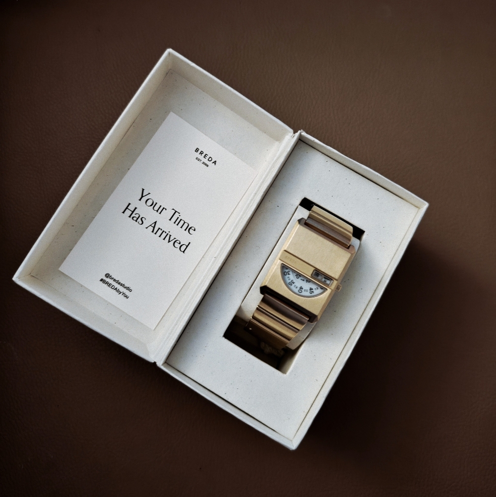 Breda Pulse Tandem Gold Digital Watch